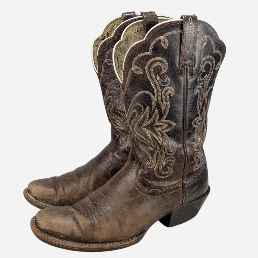 Ariat Legend Chocolate Chip Snip Toe Western Boot Full Grain Leather 8B - Picture 2 of 9